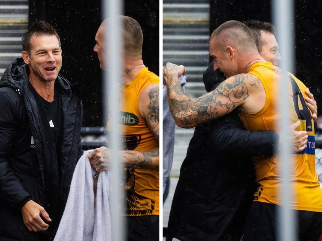 Cousins and Martin at Richmond training earlier this year. Photos: Richmond FC