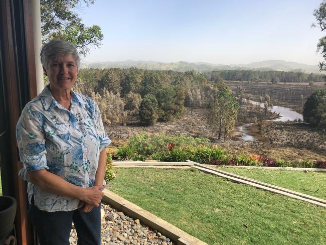 Julie Smith and her husband had their bags packed, ready to leave, as fire approached their property at Tanglewood.