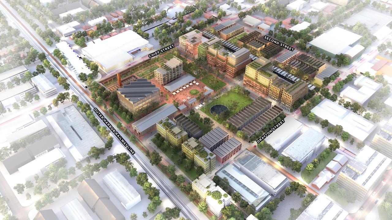 Artist impression of the development at the former Gasworks site at Bowden. Picture: MAB Corporation