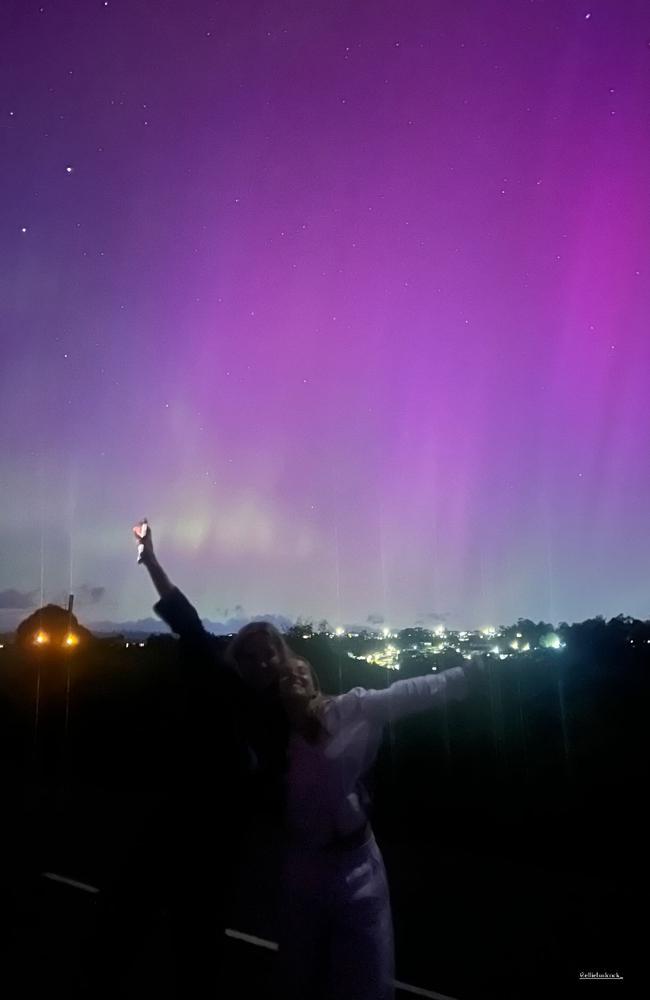 Ariarne Titmus visits Tasmania. Enjoying the aurora australis. Picture Instagram