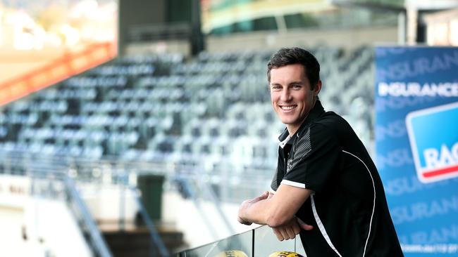 Glenorchy defender Daniel Joseph injured his knee in a marking contest early in the second quarter of Glenorchy’s 41-point win over North Hobart. Picture: SAM ROSEWARNE