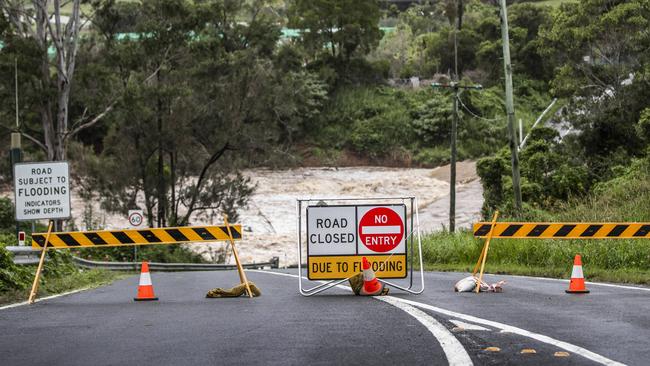 Flooding and road closures on the Gold Coast. Clagiraba Road, Clagiraba earlier this year. Picture: NIGEL HALLETT