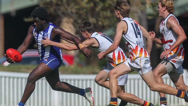 QAFL Colts action between the Mt Gravatt Vultures and Noosa at Mt Gravatt on May 24, 2025. Picture: Stephen Archer.