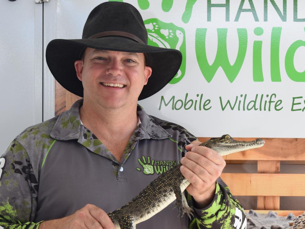 Dan Bamblett from Hands On Wildlife at the 2024 Townsville Expo. Picture: Nikita McGuire