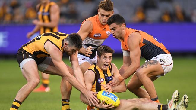 GWS dished up one of its poorest performances of the year against Hawthorn two weeks ago. Picture: AAP Image/Julian Smith.