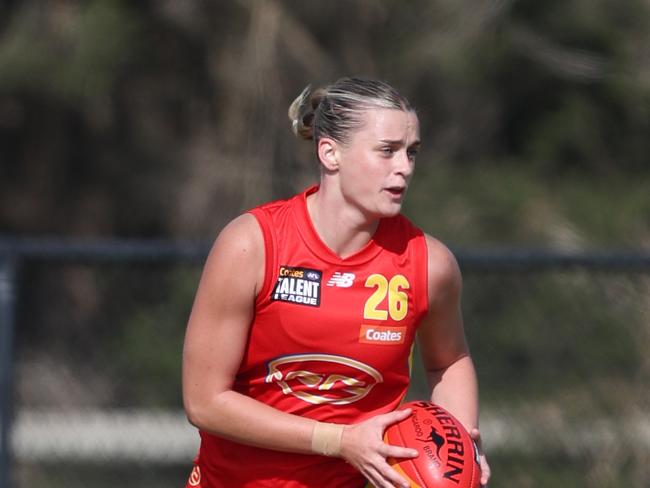 Andria Heard of the Gold Coast Suns U18 women's academy in action during the 2024 Coates Talent League. Picture: Rob Lawson/AFL Photos.