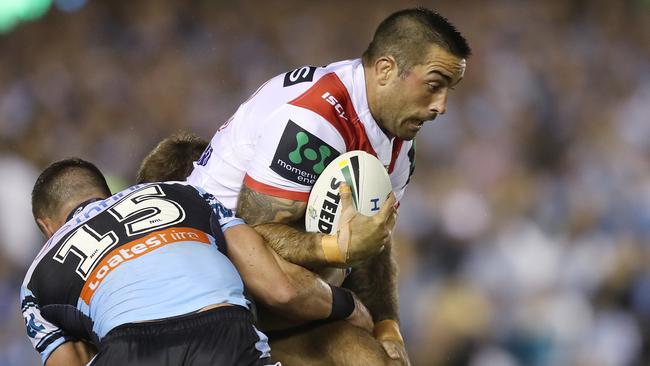 Paul Vaughan was outstanding for the Dragons. Picture: Brett Costello