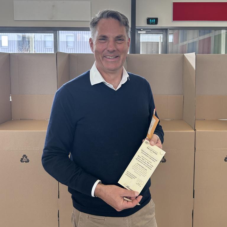 Deputy PM Richard Marles cast his vote at Geelong High School on Saturday. Picture: Supplied.