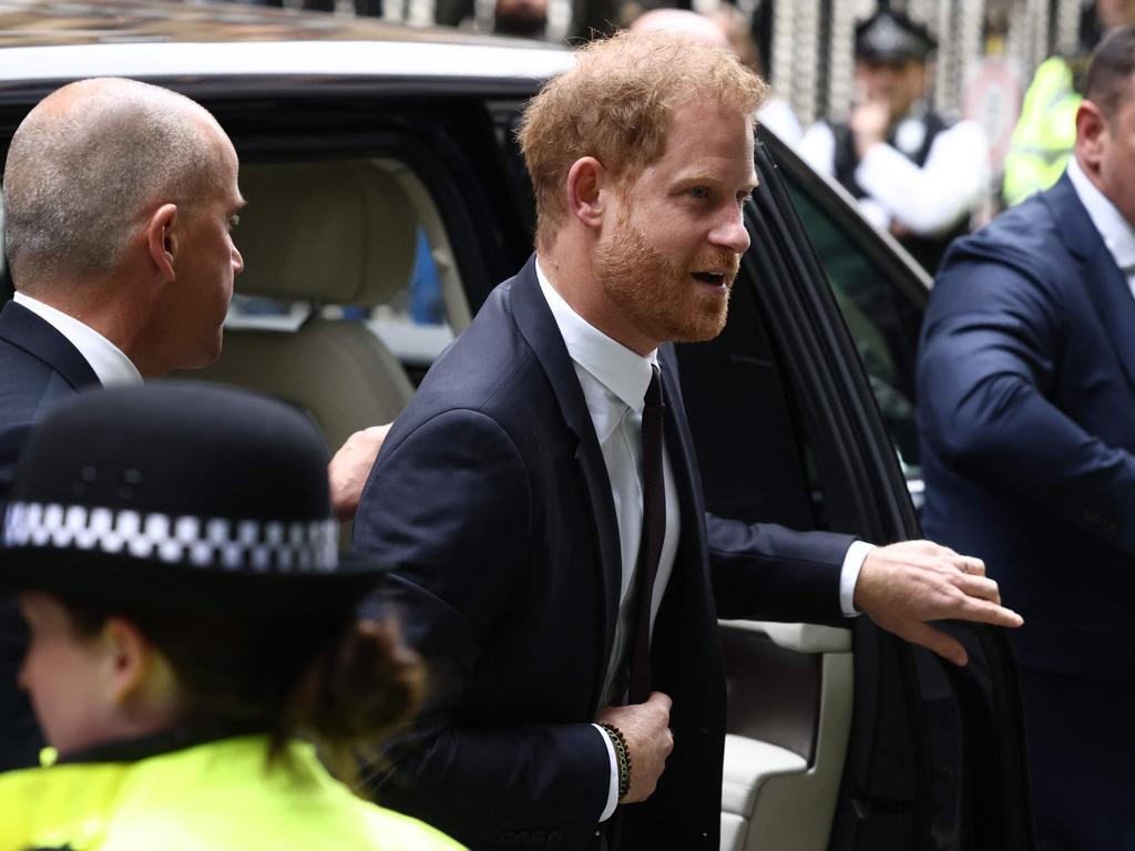 Prince Harry arrives to the Royal Courts of Justice in 2023. The Duke withdrew a libel lawsuit against UK newspaper Mail on Sunday. Picture: AFP