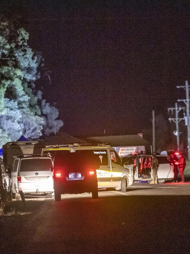 Police search the area around Joseph's Road and the Tara-Chinchilla Road in Queensland after two cops were killed. Picture: Nev Madsen