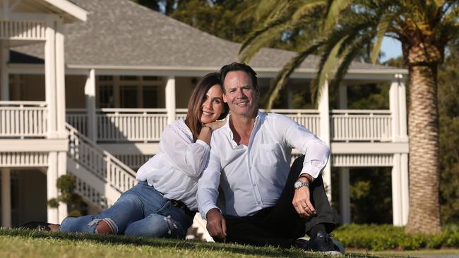Property developer Tim Gordon and his wife Karin at their home, Rivermeade Estate, Guanaba. Lyndon Mechielsen/The Australian