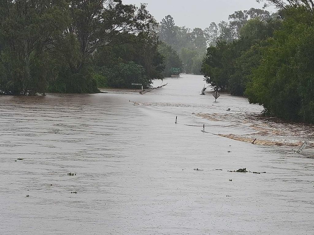 Multiple roads linking the Lockyer Valley Regions including Laidley and Gatton were cut off, with floodwaters as high as 3.2m. Picture: Lockyer Valley Regional Council