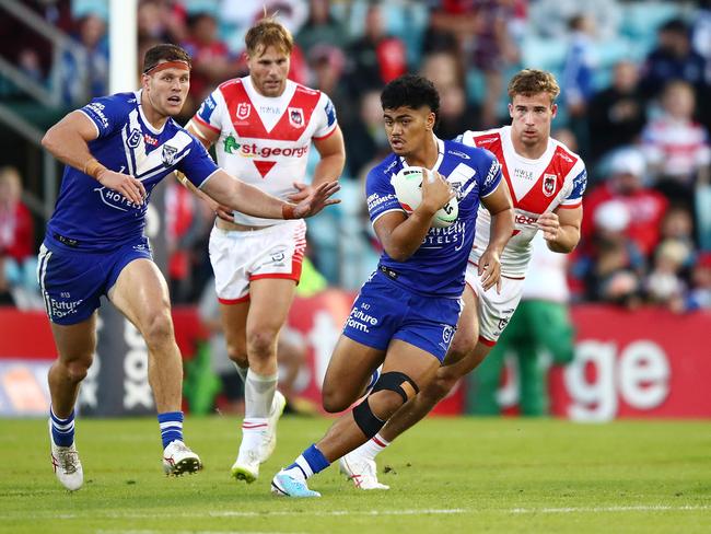 Karl Oloapu puts on a step for Canterbury.