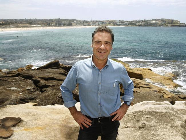 White Ribbon day Ambassador Andrew O'Keefe at Bondi Beach. Picture: John Appleyard