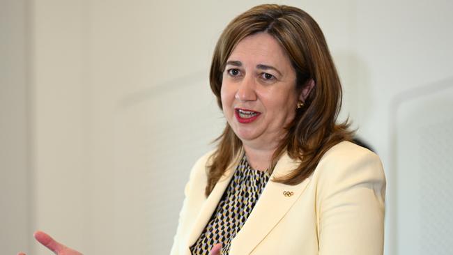 BRISBANE, AUSTRALIA - NewsWire Photos - FEBRUARY 10, 2022.Queensland Premier Annastacia Palaszczuk speaks during a press conference to provide a COVID update. Picture: NCA NewsWire / Dan Peled