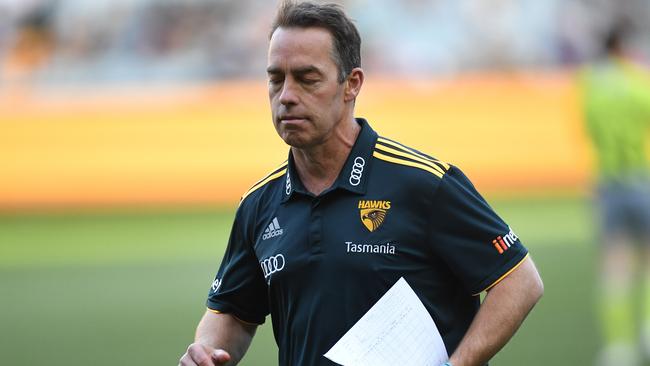 Alastair Clarkson wasn’t happy with the umpires on Saturday. Picture: AAP Images