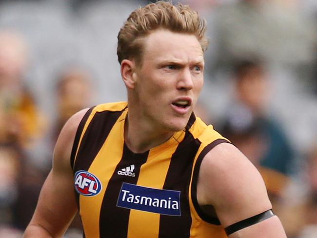 AFL Round 5. 22/04/2019. Hawthorn v Geelong at the MCG.   Hawthorns James Sicily    . Pic: Michael Klein.