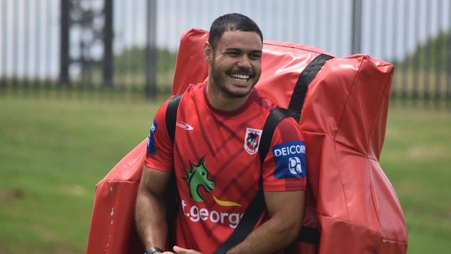 Dragons back Brayden Wiliame during training. Picture: St George Illawarra