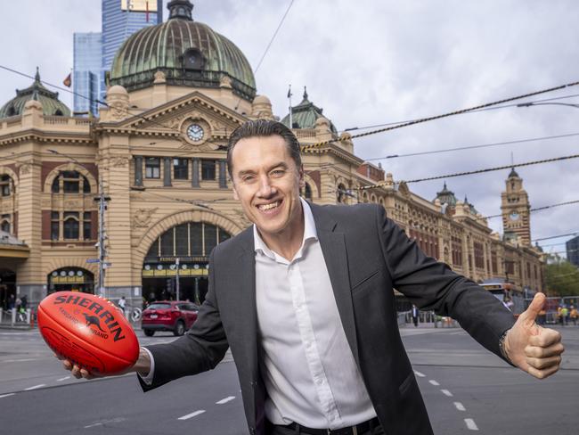 Melbourne Lord Mayor hopeful Anthony Koutoufides is calling for the Grand final Parade to be brought back to the CBD. Picture by Wayne Taylor 20th September 2024