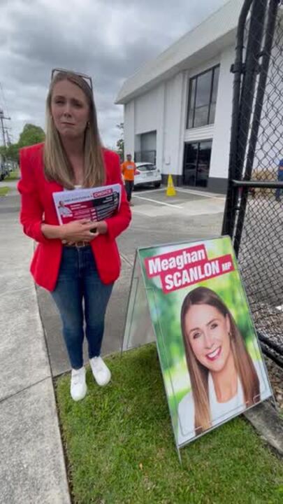 Meaghan Scanlon MP at Nerang pre-polling booth