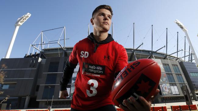 MELBOURNE, AUSTRALIA - OCTOBER 01: Connor Budarick of the Gold Coast Suns Academy poses for a photo at the Melbourne Cricket Ground on October 01, 2019 in Melbourne, Australia. (Photo by Dylan Burns/AFL Photos)