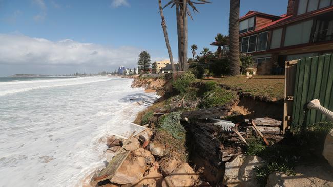 Huge swells battered Sydney’s northern beaches. Picture: John Grainger