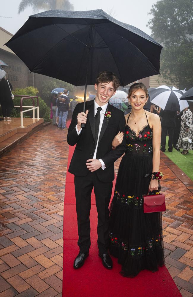 Nic Baulch partners Olivine Murphy at Fairholme College formal, Wednesday, March 27, 2024. Picture: Kevin Farmer