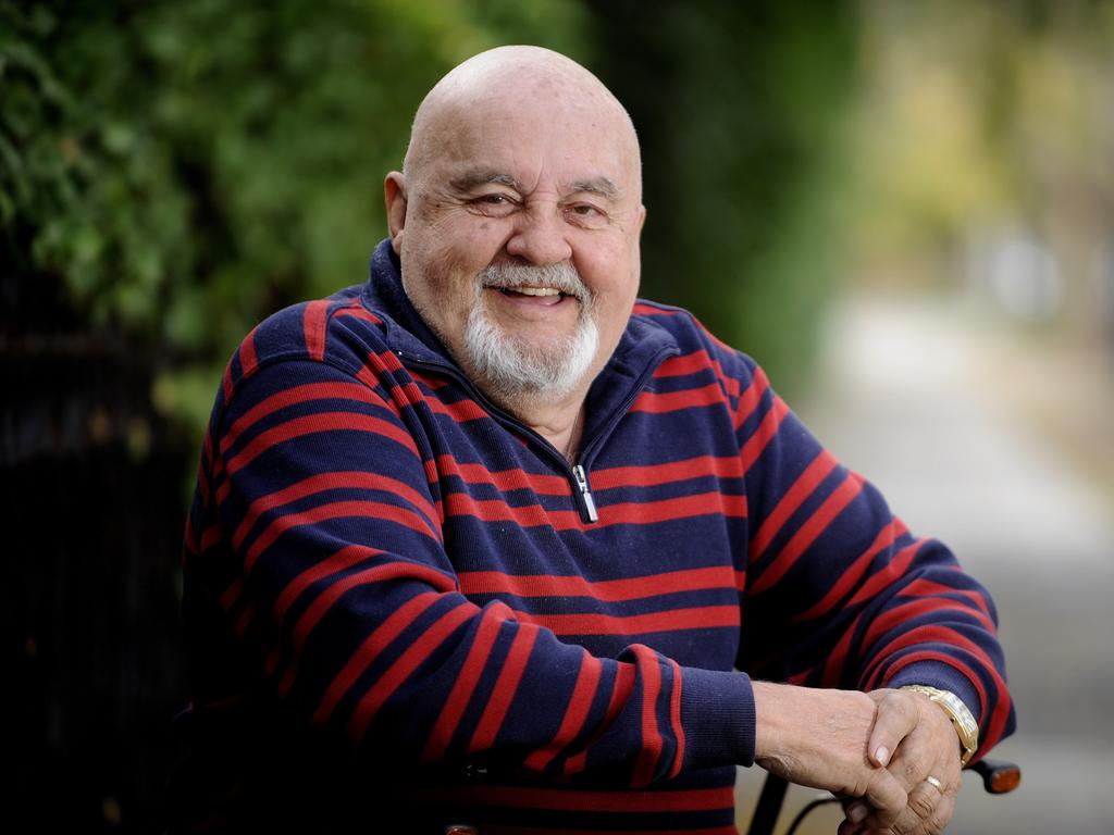 Bob Francis in a 2014 photo for The Advertiser for the 50th anniversary of the Beatles’ visit to Adelaide, in 1964. Photo. Noelle Bobrige.