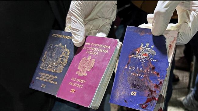 The Australian passport of Frankcom, right.. Picture: X