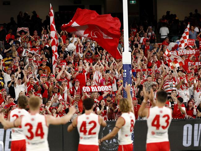 Swans supporters could consider other modes of public transport, like trains or buses, down to Victoria if they don’t want to drive. Picture: Phil Hillyard