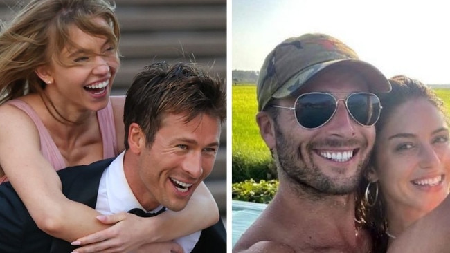Glen Powell and Sydney Sweeney film in Sydney. Picture: Backgrid