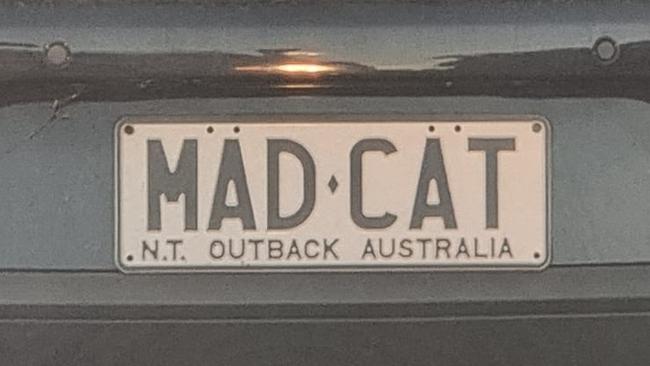 NT funny number plate, MAD CAT. Picture: Facebook / Eridani Mulder