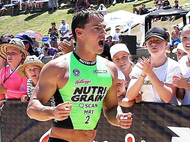 Series leader Shannon Eckstein wins round 4 of the Australian Nutri-Grain Ironman Series at Newcastle Beach. Picture by Peter Lorimer.