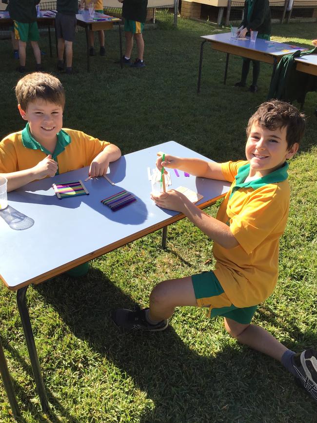 Westlawn Public's Joe and Jacob hard at work on Stem.