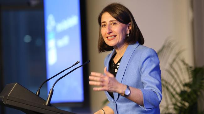 NSW Premier Gladys Berejiklian speaks during tonight’s event. Picture: Richard Dobson