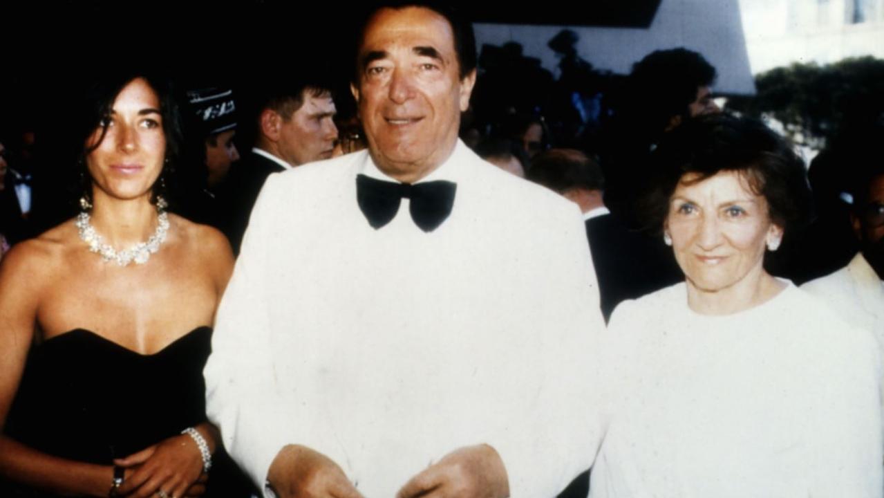 Ghislaine Maxwell at a party with her father Robert Maxwell and mum Elisabeth