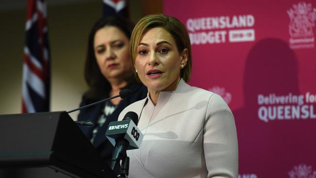 Queensland Premier Annastacia Palaszczuk (left) and Treasurer Jackie Trad (AAP Image/Dan Peled)