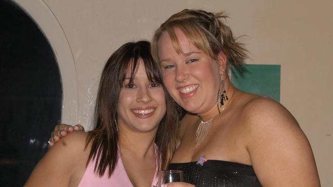 Georgina Ninos and Alison Burke of Novar Gardens at their combined 18th birthday party at Sugar Nightclub.
