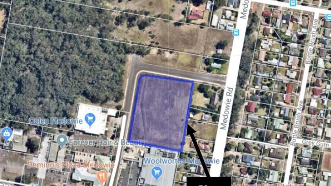 Aerial view of the proposed development of a McDonald's restaurant at Medowie