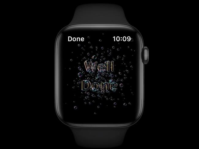 Washing your hands with Apple Watch.