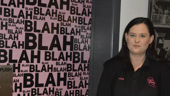 BEHIND THE DOOR: The Tatts Hotel Toowoomba owner Christina Scarborough has hit back at comments the new bathroom doors in her venue are offensive to women. Picture: Rhylea Millar