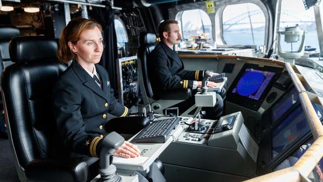 The USS Canberra’s bridge. Picture: NCA NewsWire / David Swift