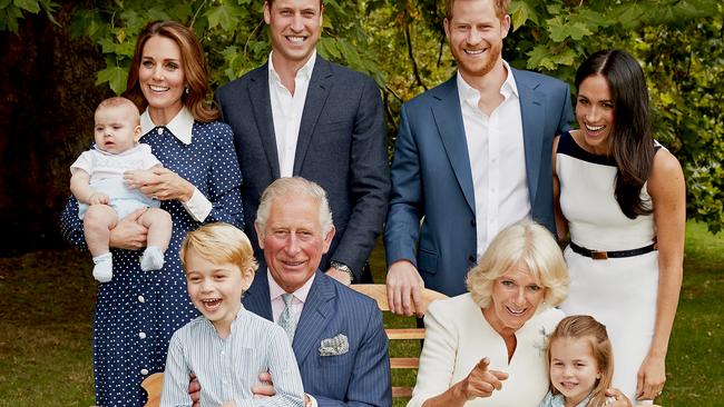 LONDON, UNITED KINGDOM - SEPTEMBER 5: (IMAGE STRICTLY EMBARGOED FOR PUBLICATION UNTIL 10pm GMT TUESDAY 13th NOVEMBER) (NO SALES. Strictly for editorial use only and available until December 12th 2018) In this handout image provided by Clarence House, HRH Prince Charles Prince of Wales poses for an official portrait to mark his 70th Birthday in the gardens of Clarence House, with Their Royal Highnesses Camilla Duchess of Cornwall, Prince Willliam Duke of Cambridge, Catherine Duchess of Cambridge, Prince George, Princess Charlotte, Prince Louis, Prince Harry Duke of Sussex and Meghan Duchess of Sussex, on September 5, 2018 in London, England.  (Photo by Chris Jackson / Clarence House via Getty Images)