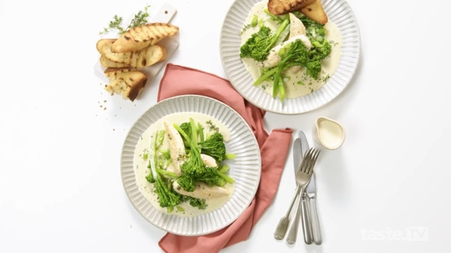 One-pan creamy Dijon chicken with broccolini