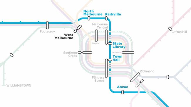 Melbourne’s new Metro station names. Picture: AAP