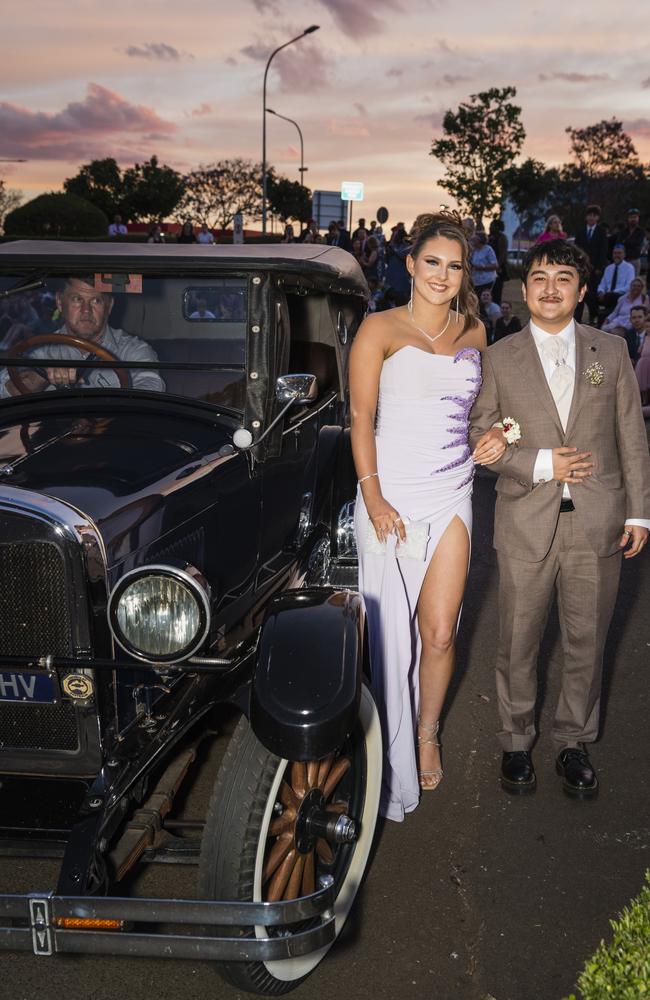 Ruby Conn and Javed Nouroz-Ali at Harristown State High School formal at Highfields Cultural Centre, Friday, November 17, 2023. Picture: Kevin Farmer