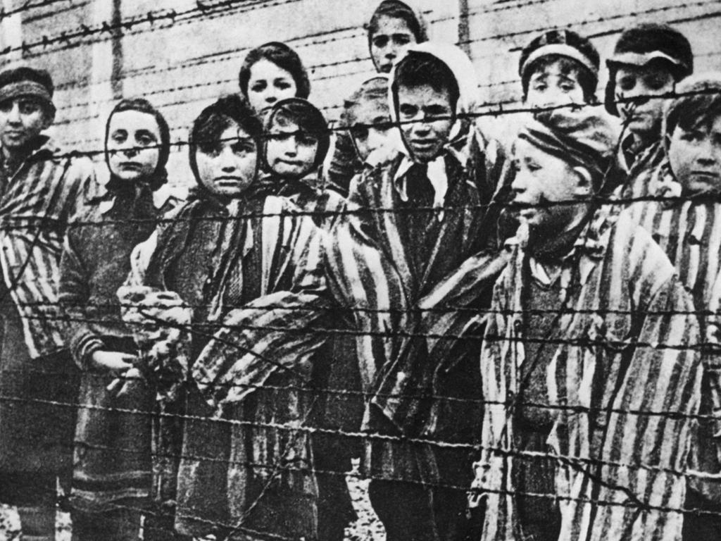 Children photographed by Russians who liberated the Auschwitz concentration camp in January 1945.