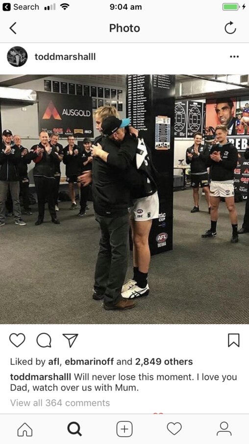 Marshall posted this emotional tribute to his late father, Robert on Instagram with the caption “Will never lose this moment. I love you Dad, watch over us with Mum.”