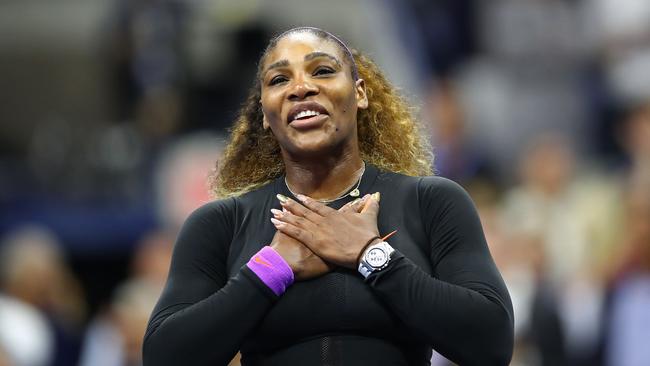 NEW YORK, NEW YORK — SEPTEMBER 05: Serena Williams of the United States celebrates after winning her Women's Singles semi-final match against Elina Svitolina of the Ukraine on day eleven of the 2019 US Open at the USTA Billie Jean King National Tennis Center on September 05, 2019 in the Queens borough of New York City. Clive Brunskill/Getty Images/AFP == FOR NEWSPAPERS, INTERNET, TELCOS &amp; TELEVISION USE ONLY ==