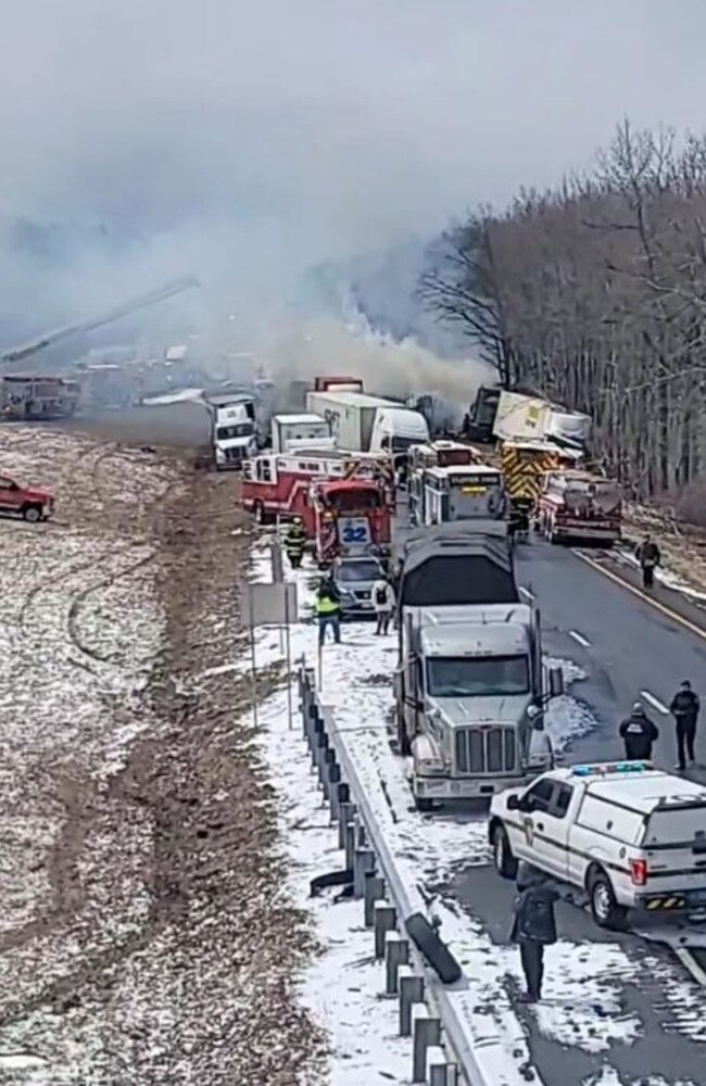 It’s unclear how the crash began. Picture: Schuylkill County Emergency Response